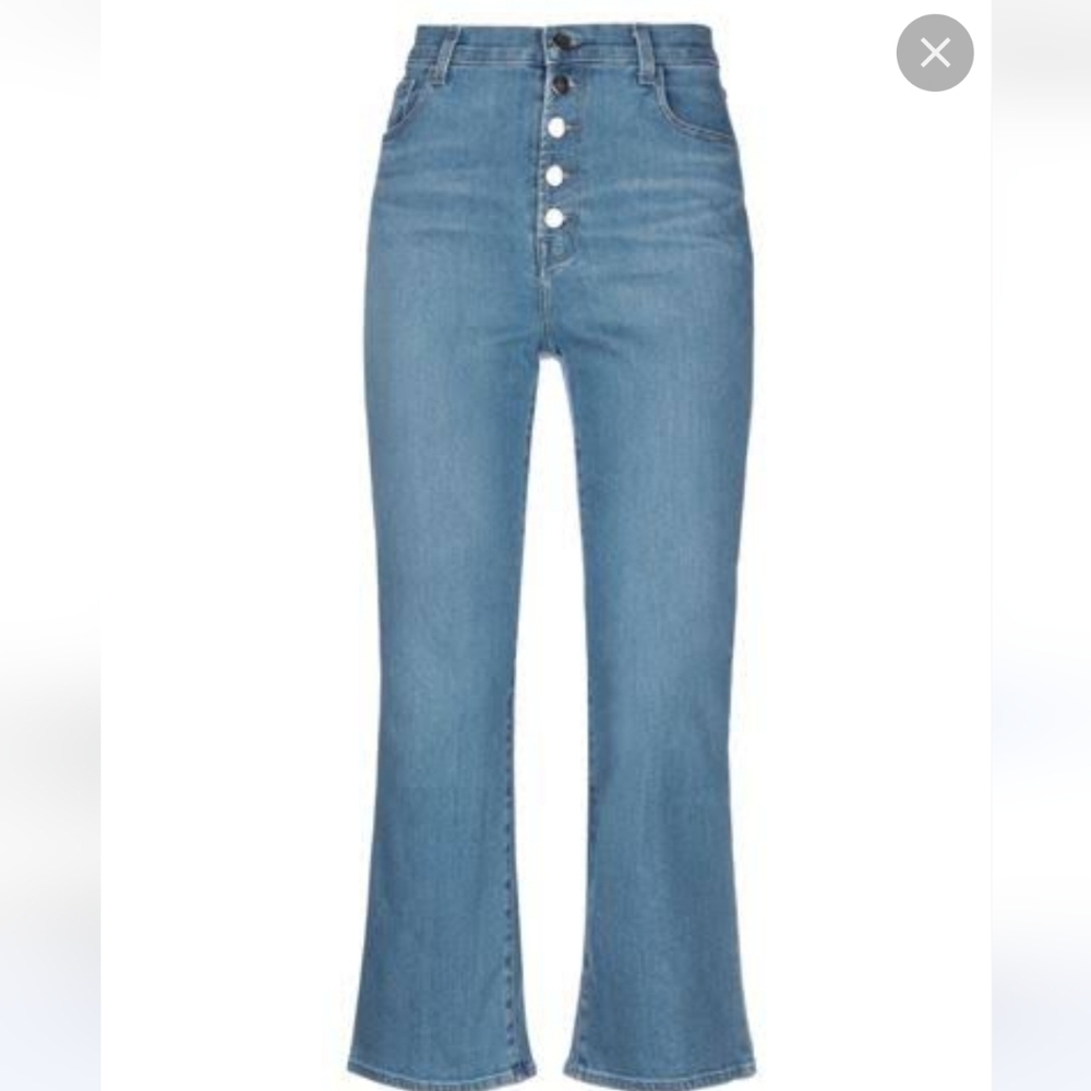 J brand flare button high rise jeans